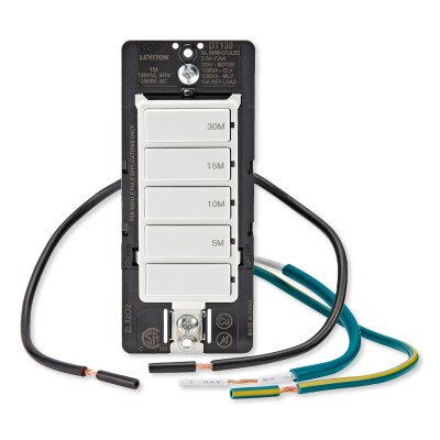 Leviton Decora Preset Countdown Timer Wall Switch, 30 Min (5, 10, 15, 30 Min)