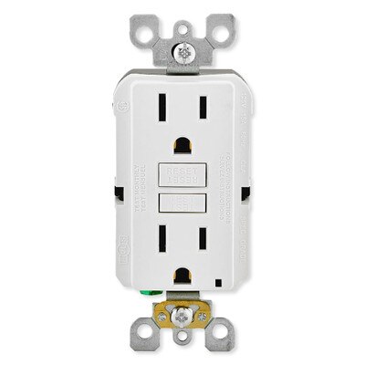 Leviton SmartlockPro Slim GFCI Receptacle, 15A, White