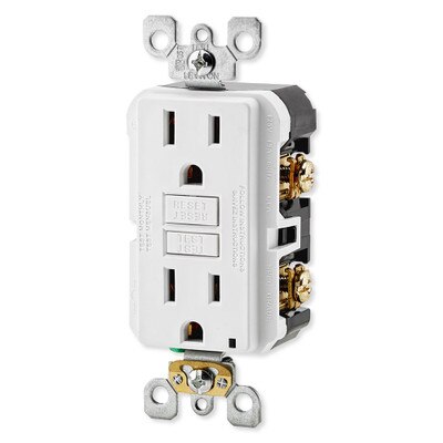 Leviton SmartlockPro Slim GFCI Receptacle, 15A, White