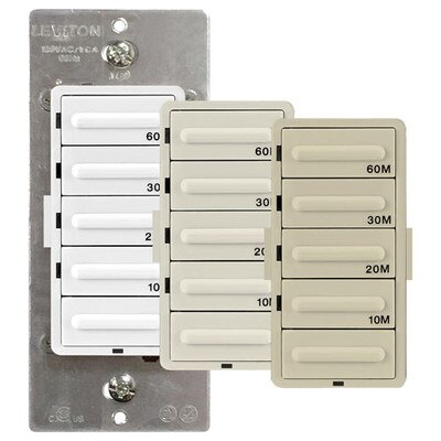 Leviton Decora Preset Countdown Timer Wall Switch, 60 Min (10, 20, 30, 60 Min)