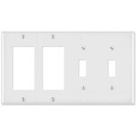 Leviton Combination Wallplate (2 Decora & 2 Toggle), White