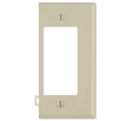 Leviton Decora Sectional Wallplate (End Section), Ivory