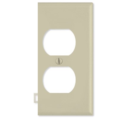 Leviton Duplex Receptacle Sectional Wallplate (End Section), Ivory