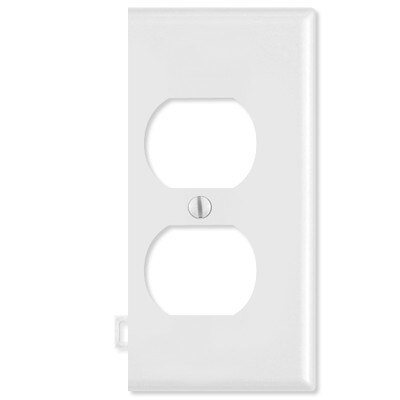 Leviton Duplex Receptacle Sectional Wallplate (End Section), White