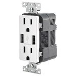 Leviton 2-Port USB Charger & Tamper-Resistant Duplex Receptacle, 15A, Brown
