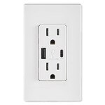 Leviton Decora USB Type-A/Type-C Wall Outlet Charger, 15A, Brown
