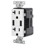 Leviton 2-Port USB Charger & Tamper-Resistant Duplex Receptacle, 20A