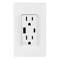 Leviton Weather-Resistant Receptacle with USB Type A/Type-C, 15A