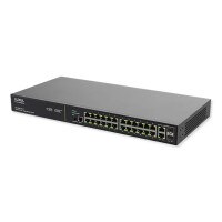 Luxul 28 Port/24 PoE+ Gigabit Managed Switch, Front Facing