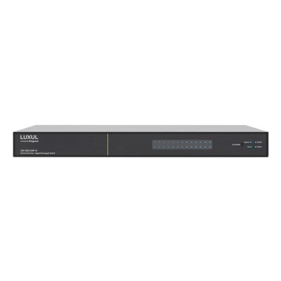 Luxul 26 Port/24 PoE+ Gigabit Managed Switch, Rear Facing
