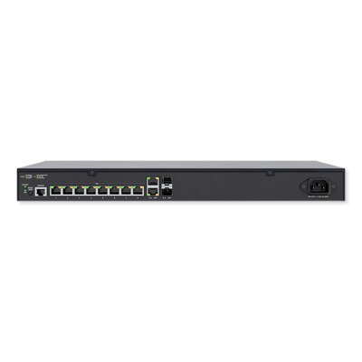 Luxul 12 Port/8 PoE+ Gigabit Managed Switch, Rear Facing
