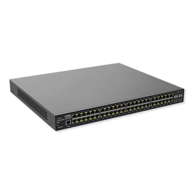 Luxul 48 PoE+/4 SFP Gigabit Managed Switch, Front Facing