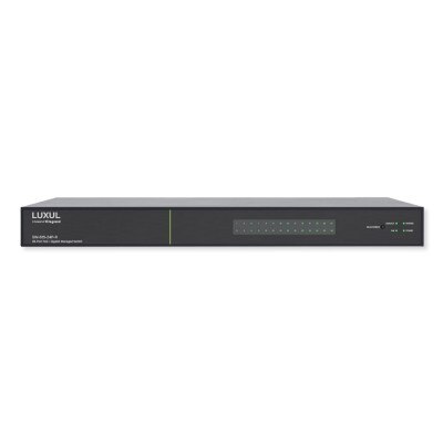 Luxul 28 Port PoE+/SFP+ Gigabit Managed Switch, Rear Facing