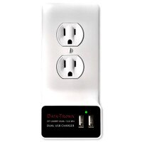 Data-Tronix DT-USBWP-DUAL-15A-WH USB Charging Wall Plate for AC Outlets, 15A