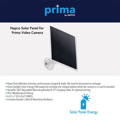 Napco Prima Solar Panel Power for Video Cameras