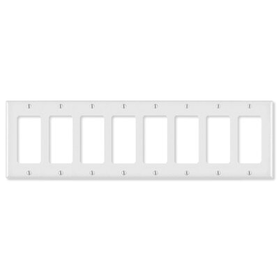 OEM Systems Pro-Wire Decorator Wallplate, 8-Gang, White