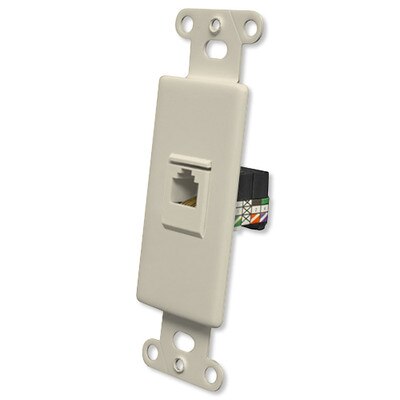 OEM Systems Pro-Wire Jack Plate (1 RJ11), Almond