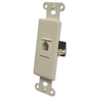 OEM Systems Pro-Wire Jack Plate (1 RJ11), Ivory