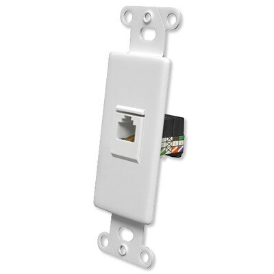 OEM Systems Pro-Wire Jack Plate (1 RJ11), White