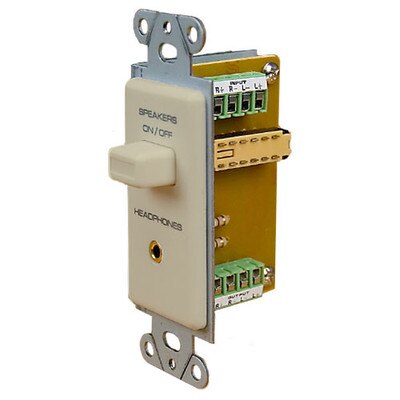 OEM Systems Pro-Wire Speaker Switch with Headphone Jack, Ivory