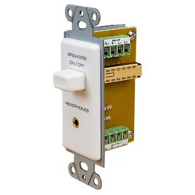 OEM Systems Pro-Wire Speaker Switch with Headphone Jack, White