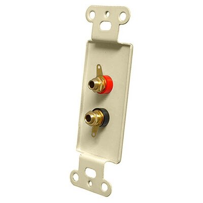 OEM Systems Pro-Wire Jack Plate (2 Banana Jacks), Ivory