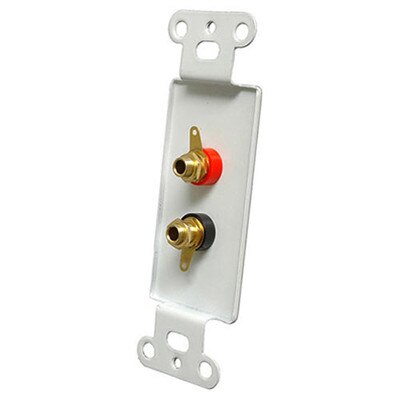 OEM Systems Pro-Wire Jack Plate (2 Banana Jacks), White