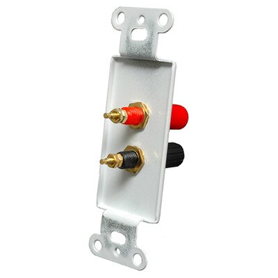 OEM Systems Pro-Wire Jack Plate (2 Binding Posts), White