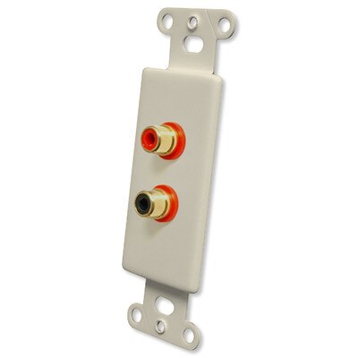 OEM Systems Pro-Wire Jack Plate (2 RCA), Almond