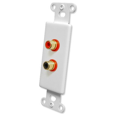 OEM Systems Pro-Wire Jack Plate (2 RCA), White