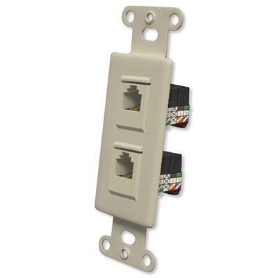 OEM Systems Pro-Wire Jack Plate (2 RJ11), Ivory