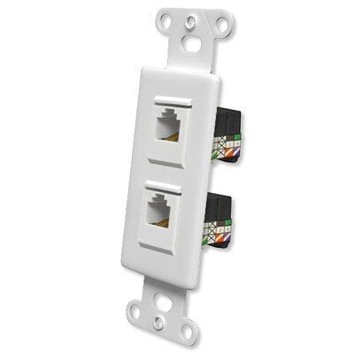 OEM Systems Pro-Wire Jack Plate (2 RJ11), White