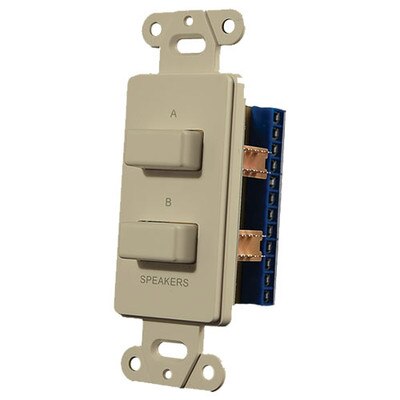 OEM Systems Pro-Wire Speaker Switch Plate (A or B, or A + B), Ivory