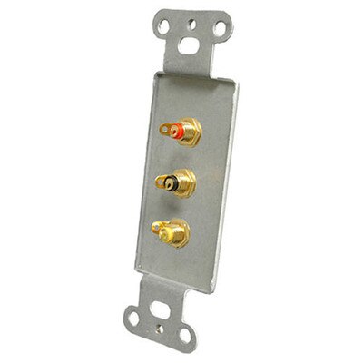 OEM Systems Pro-Wire Jack Plate (3 RCA), White