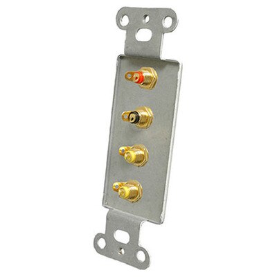 OEM Systems Pro-Wire Jack Plate (4 RCA), White