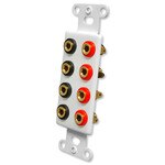 OEM Systems Pro-Wire Jack Plate (8 Banana Jacks), White (Open Box)