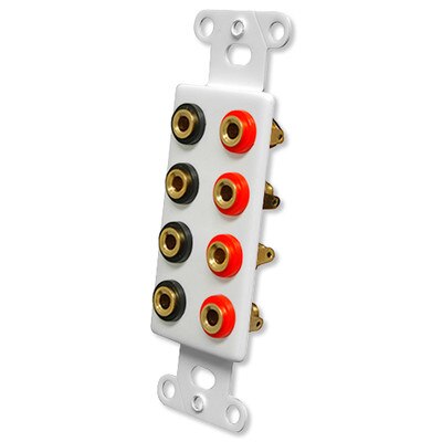 OEM Systems Pro-Wire Jack Plate (8 Banana Jacks), White (Open Box)