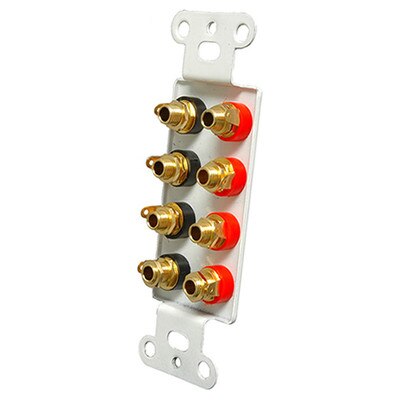 OEM Systems Pro-Wire Jack Plate (8 Banana Jacks), White (Open Box)