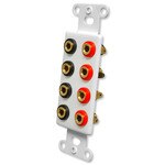 OEM Systems Pro-Wire Jack Plate (8 Banana Jacks), White