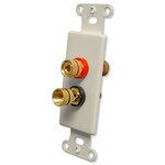 OEM Systems Pro-Wire Jack Plate (Solderless 2 Binding Posts), Almond