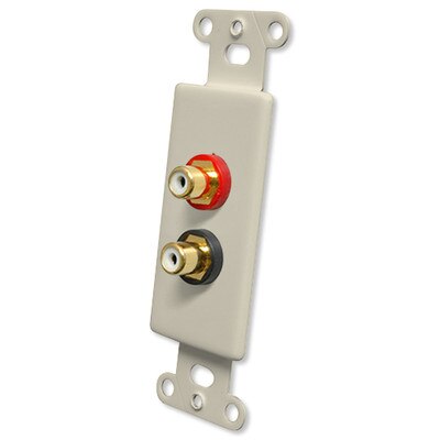 OEM Systems Pro-Wire Jack Plate (Solderless 2 RCA), Almond