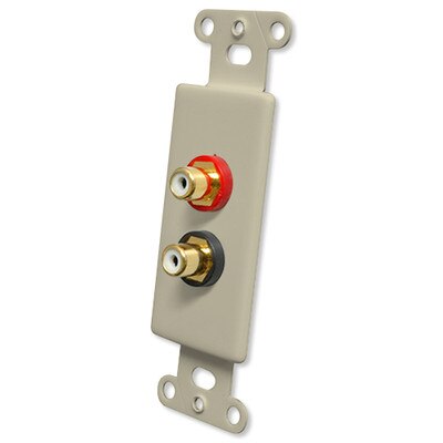 OEM Systems Pro-Wire Jack Plate (Solderless 2 RCA), Ivory
