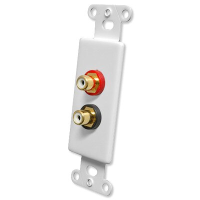 OEM Systems Pro-Wire Jack Plate (Solderless 2 RCA), White