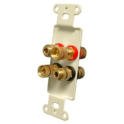 OEM Systems Pro-Wire Jack Plate (Solderless 4 Binding Posts), Ivory