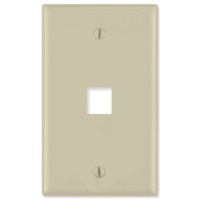On-Q/Legrand Keystone Wallplate, Labeled, 1-Gang, 1-Port, Ivory