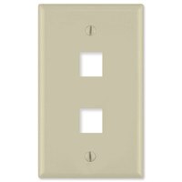 On-Q/Legrand Keystone Wallplate, Labeled, 1-Gang, 2-Port, Ivory
