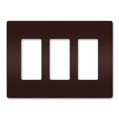 On-Q/Legrand Radiant Screwless Wallplate, 3-Gang, Brown