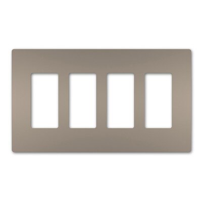 On-Q/Legrand Radiant Screwless Wallplate, 4-Gang, Nickel