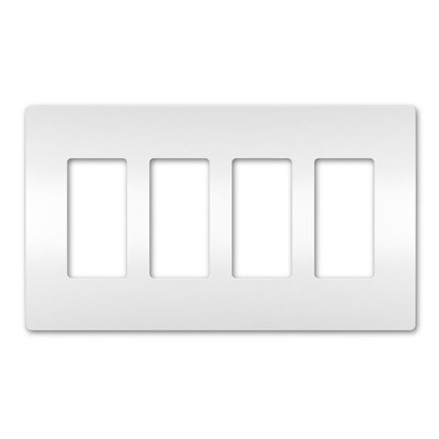 On-Q/Legrand Radiant Screwless Wallplate, 4-Gang, White