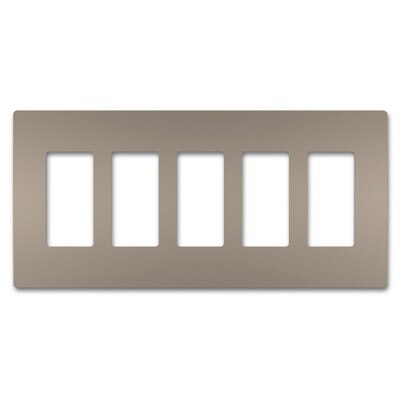 On-Q/Legrand Radiant Screwless Wallplate, 5-Gang, Nickel